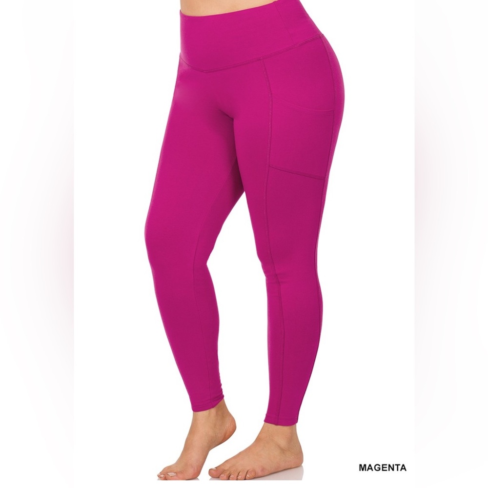 NWT! Plus Magenta Side Pocket Comfy Leggings